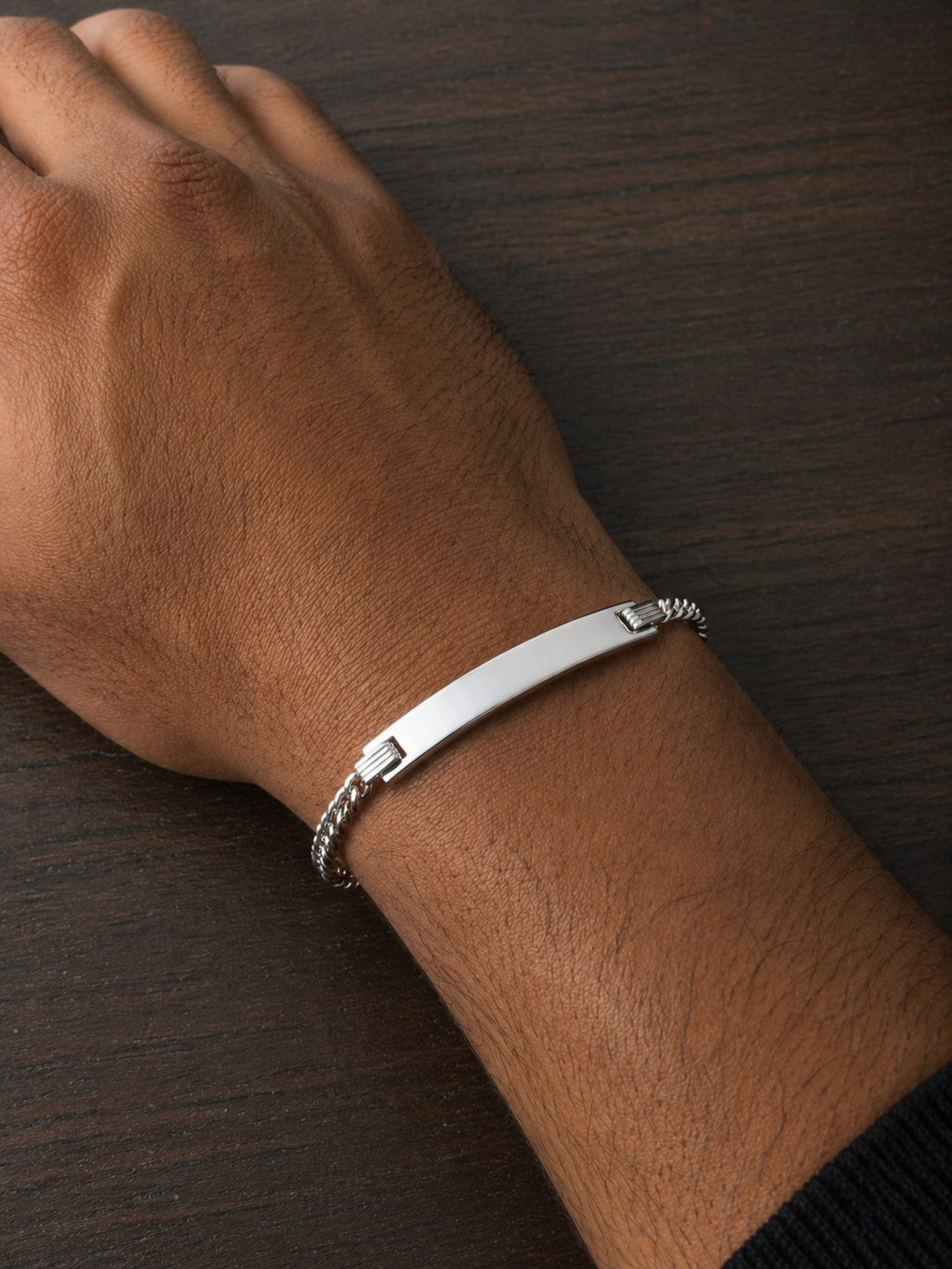 Grommet Sterling Silver Bracelet for Men