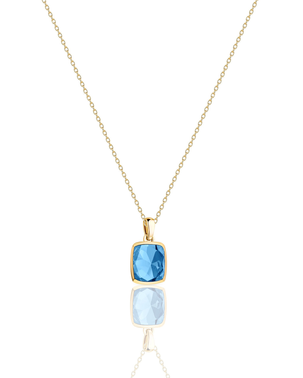 Azure Radiance Gold Pendant Necklace