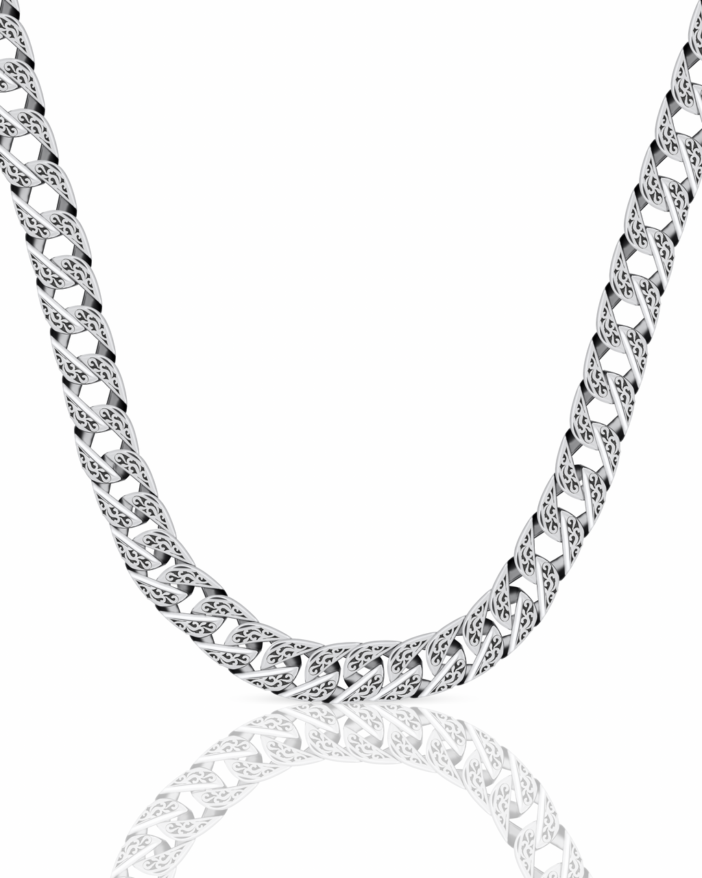 Sleek Silver Cuban Link Chain Necklaces