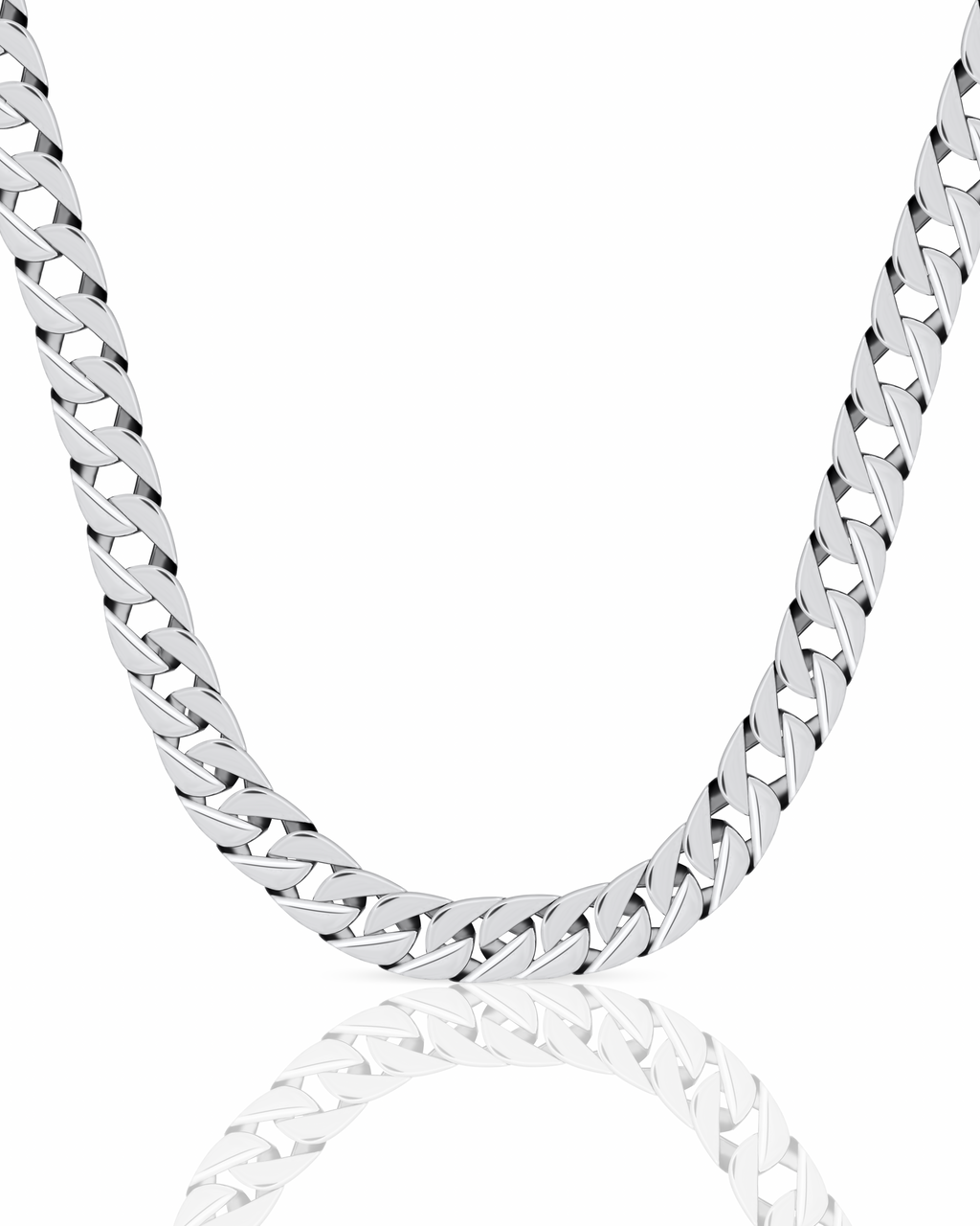 Polished Silver Curb Chain Necklace