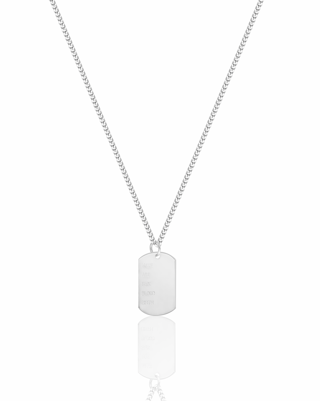 Silver Identity Tag Necklace